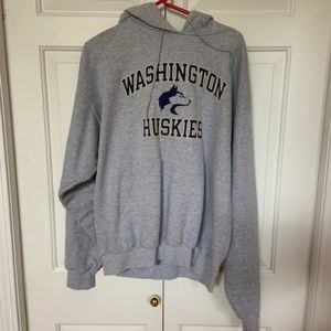 CHAMPION HOODED PULL OVER SWEAT SHIRT U OF W